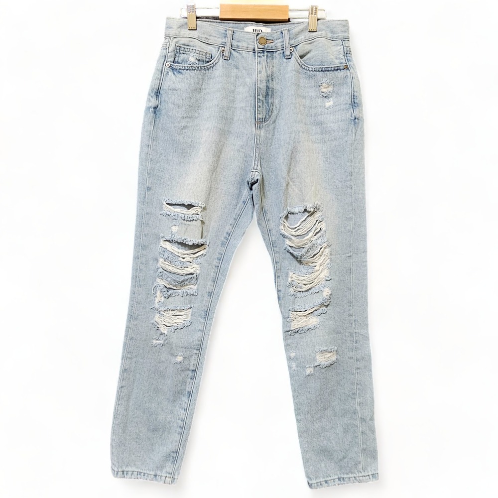 JBD Jeans Womens Size 27 100%‎ Cotton Light Wash Blue Distressed